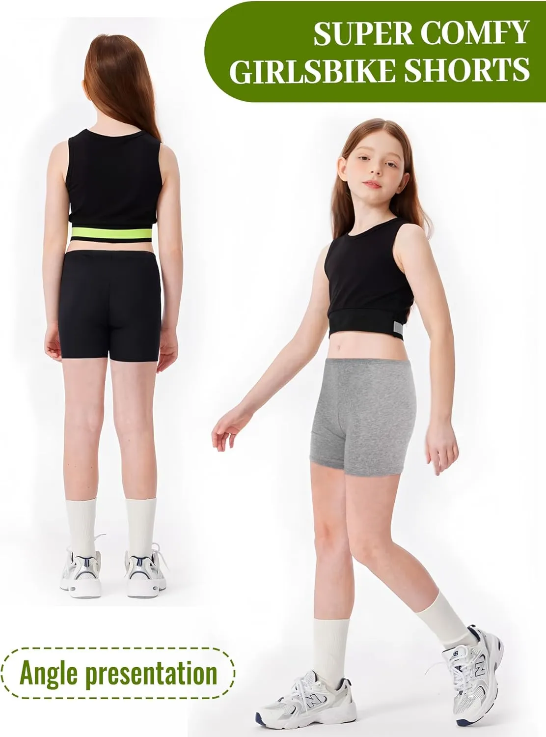 5 Pack Girls Bike Shorts Cotton Cartwheel Shorts for Girls Toddler Under Dress Biker Dance