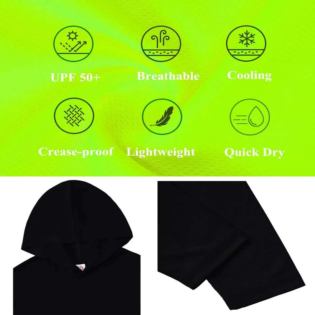 5 Pack Mens Long Sleeve Tee Shirts Quick Dry Sun Protection Hoodie Fishing Shirts Workout Shirts