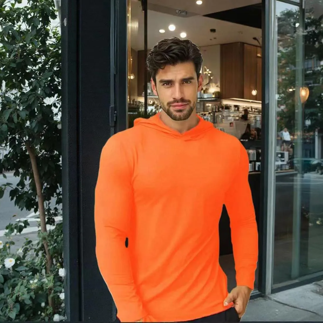 5 Pack Mens Long Sleeve Tee Shirts Quick Dry Sun Protection Hoodie Fishing Shirts Workout Shirts