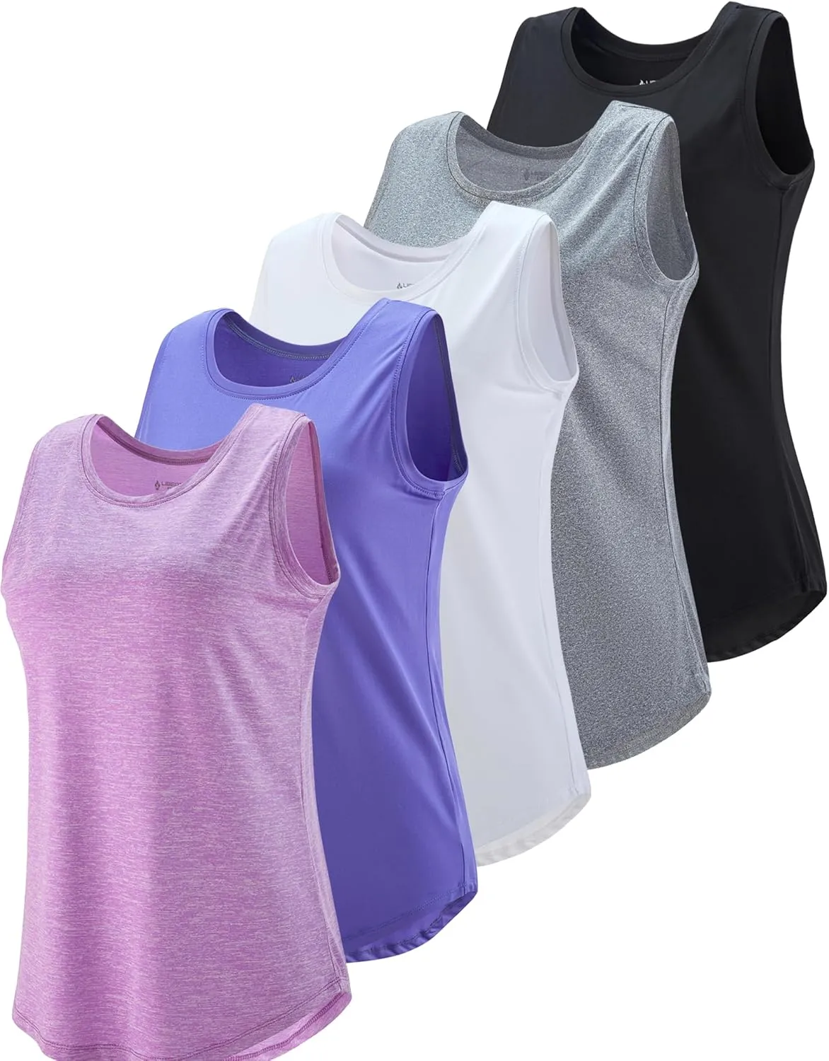5 Pack Wide Straps Womens Workout Tank Tops, Athletic Sleeveless Shirts for Women, Ladies Exercise Tops for Yoga Tennis