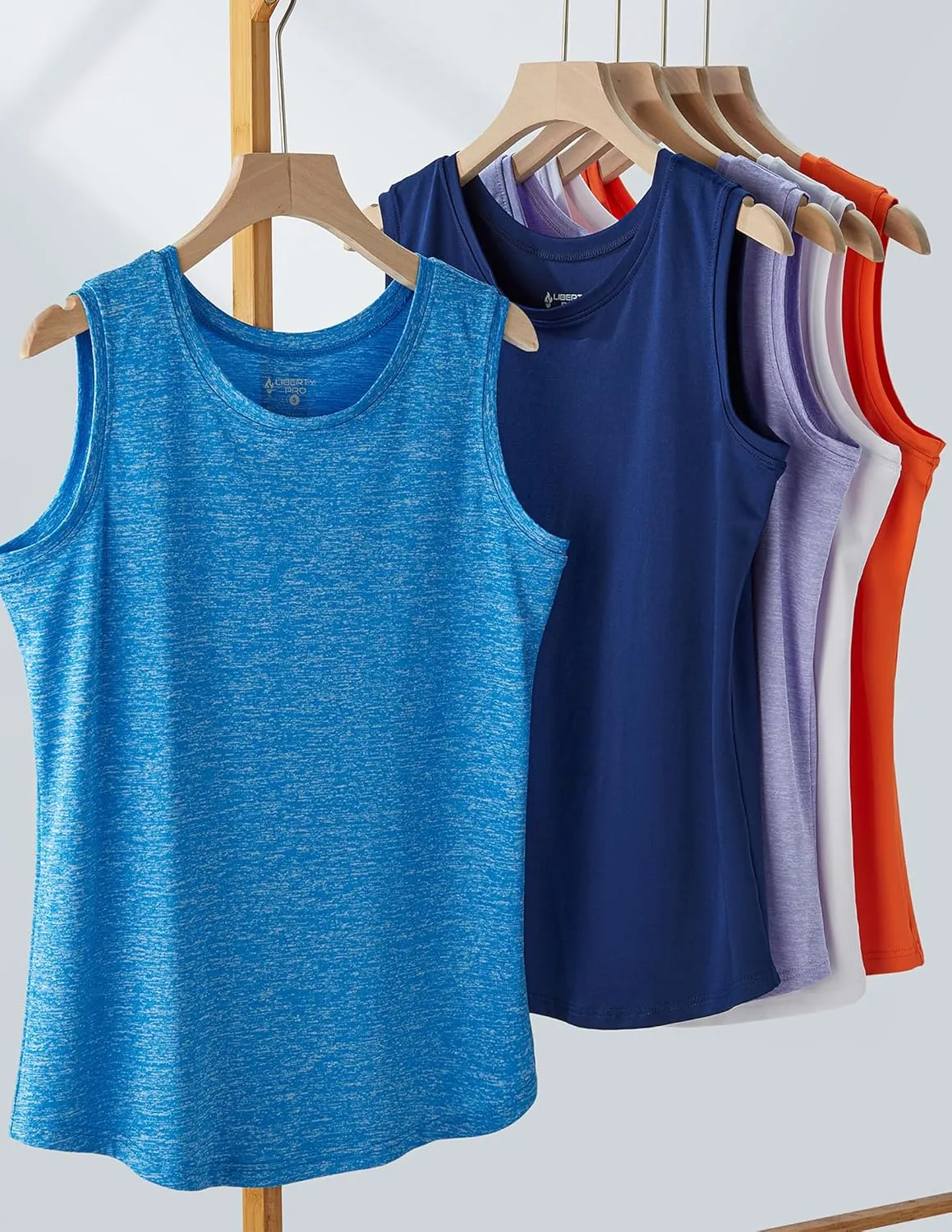 5 Pack Wide Straps Womens Workout Tank Tops, Athletic Sleeveless Shirts for Women, Ladies Exercise Tops for Yoga Tennis