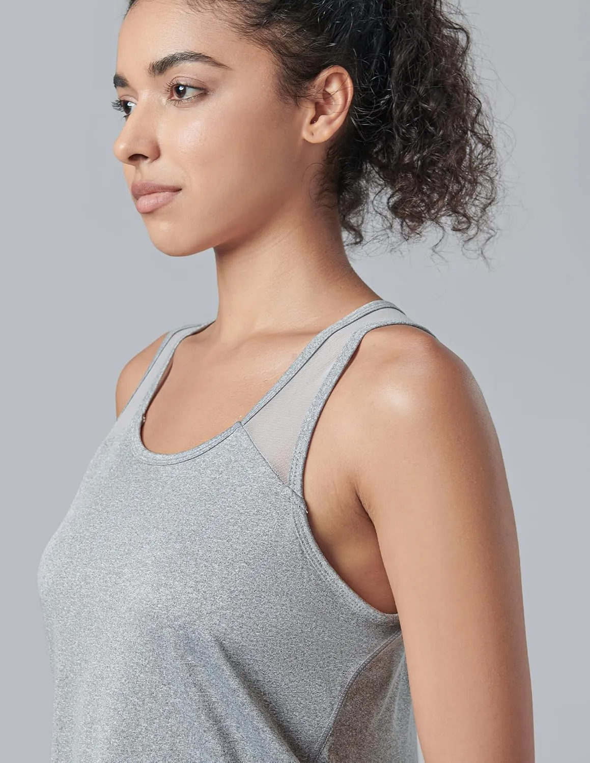 5 Pack Women's Workout Tops, Athletic Racerback Tank Tops for Women, Mesh Sleeveless Shirts Yoga for Gym Running