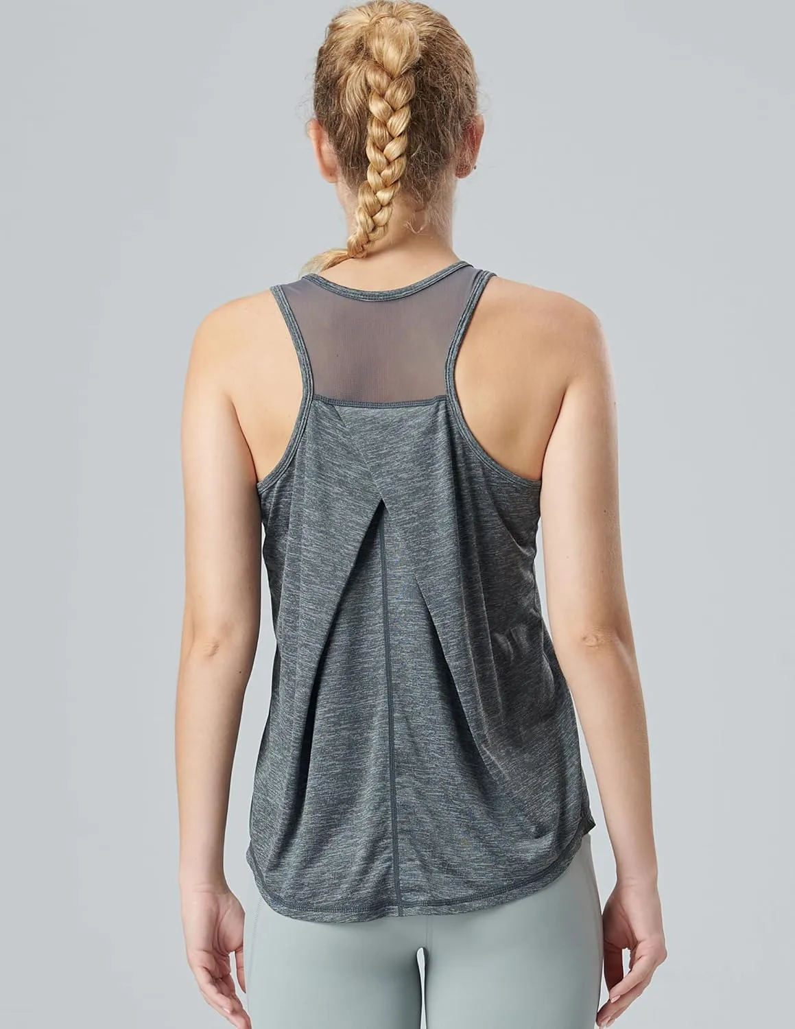 5 Pack Women's Workout Tops, Athletic Racerback Tank Tops for Women, Mesh Sleeveless Shirts Yoga for Gym Running