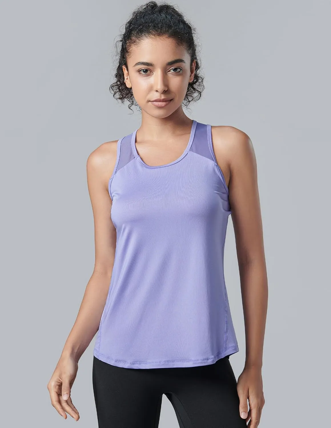 5 Pack Women's Workout Tops, Athletic Racerback Tank Tops for Women, Mesh Sleeveless Shirts Yoga for Gym Running