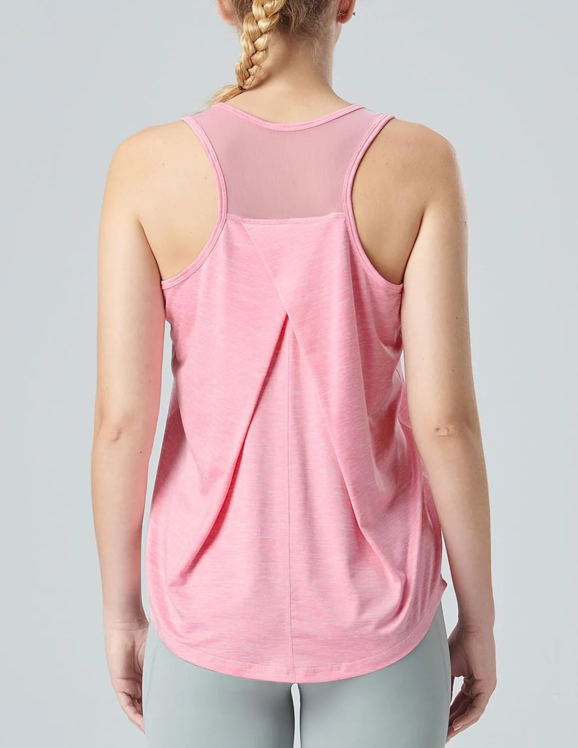 5 Pack Women's Workout Tops, Athletic Racerback Tank Tops for Women, Mesh Sleeveless Shirts Yoga for Gym Running