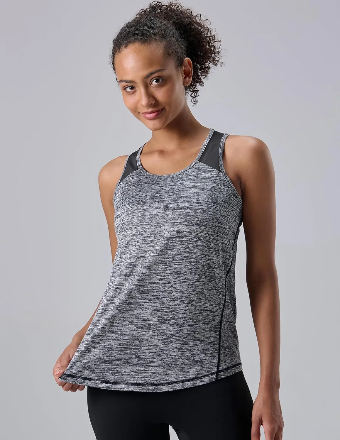 5 Pack Women's Workout Tops, Athletic Racerback Tank Tops for Women, Mesh Sleeveless Shirts Yoga for Gym Running