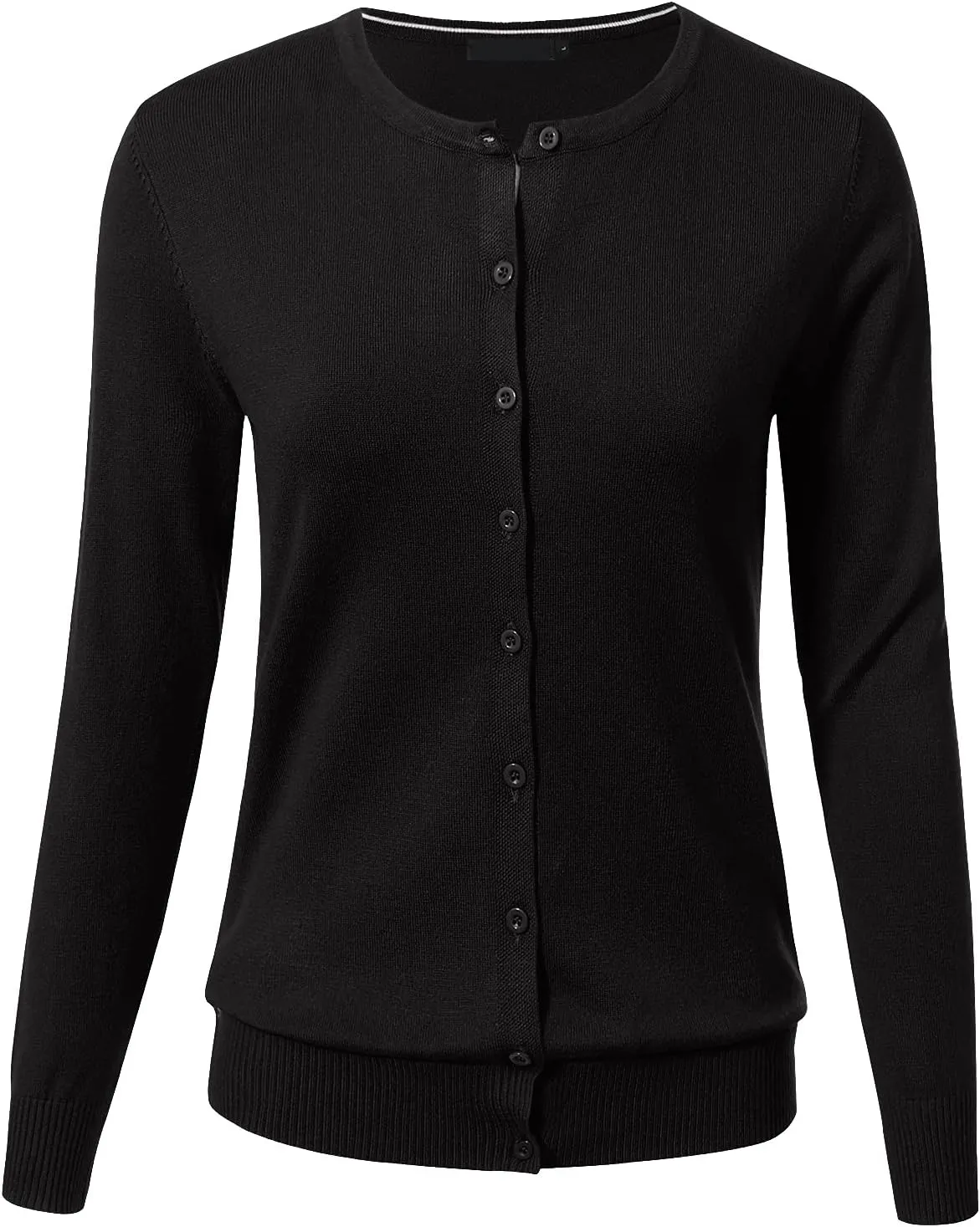 Allsense Women's Long-Sleeve Lightweight Crewneck Cardigan Sweater