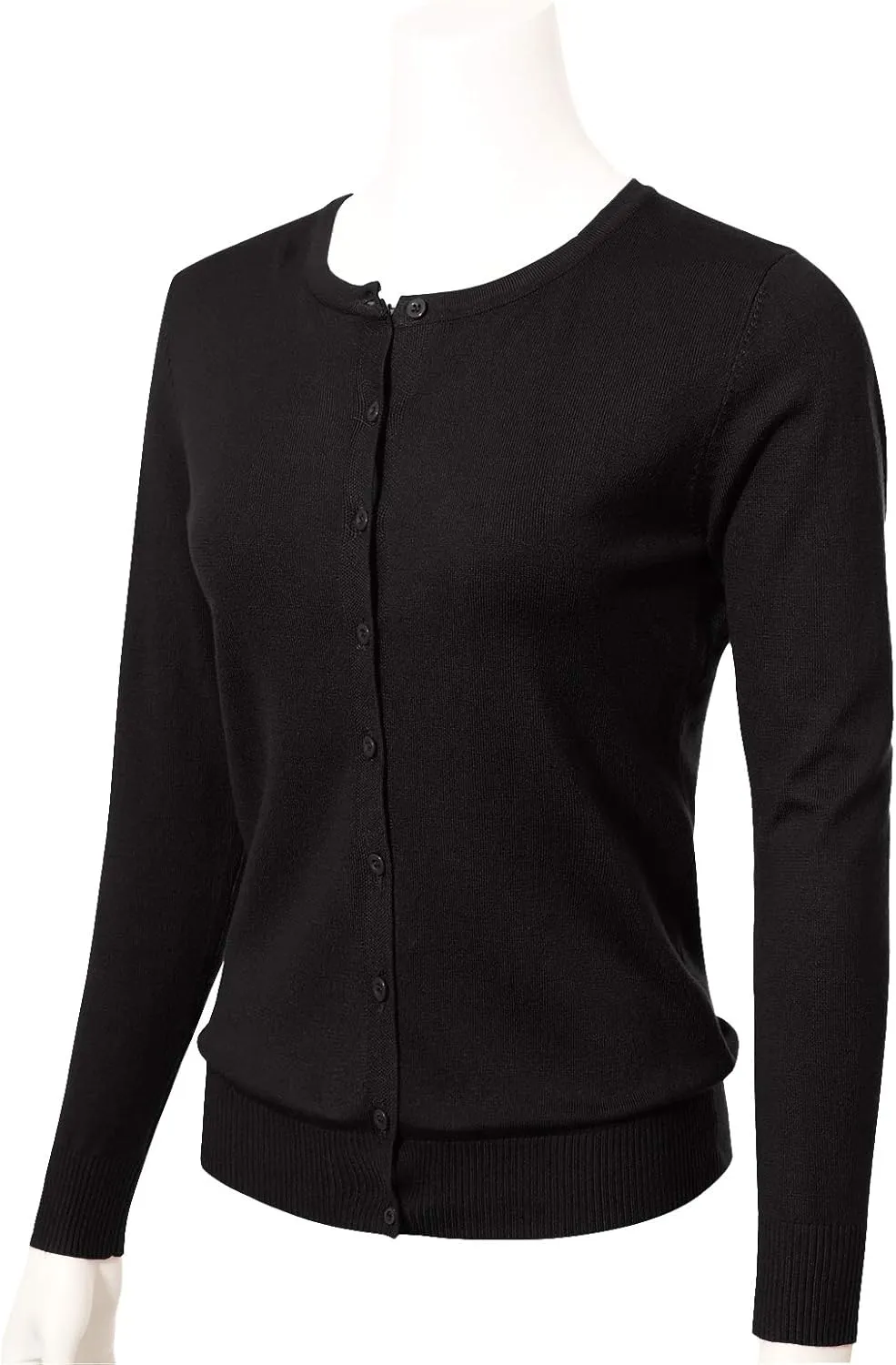Allsense Women's Long-Sleeve Lightweight Crewneck Cardigan Sweater