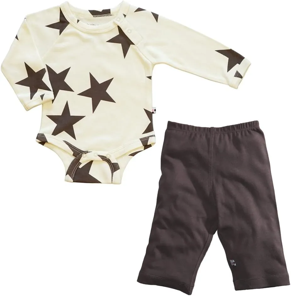 Babysoy Star Bodysuit/Romper   Comfy Solid Pants Playwear Set