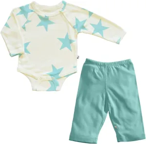 Babysoy Star Bodysuit/Romper   Comfy Solid Pants Playwear Set