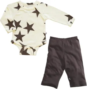 Babysoy Star Bodysuit/Romper   Comfy Solid Pants Playwear Set