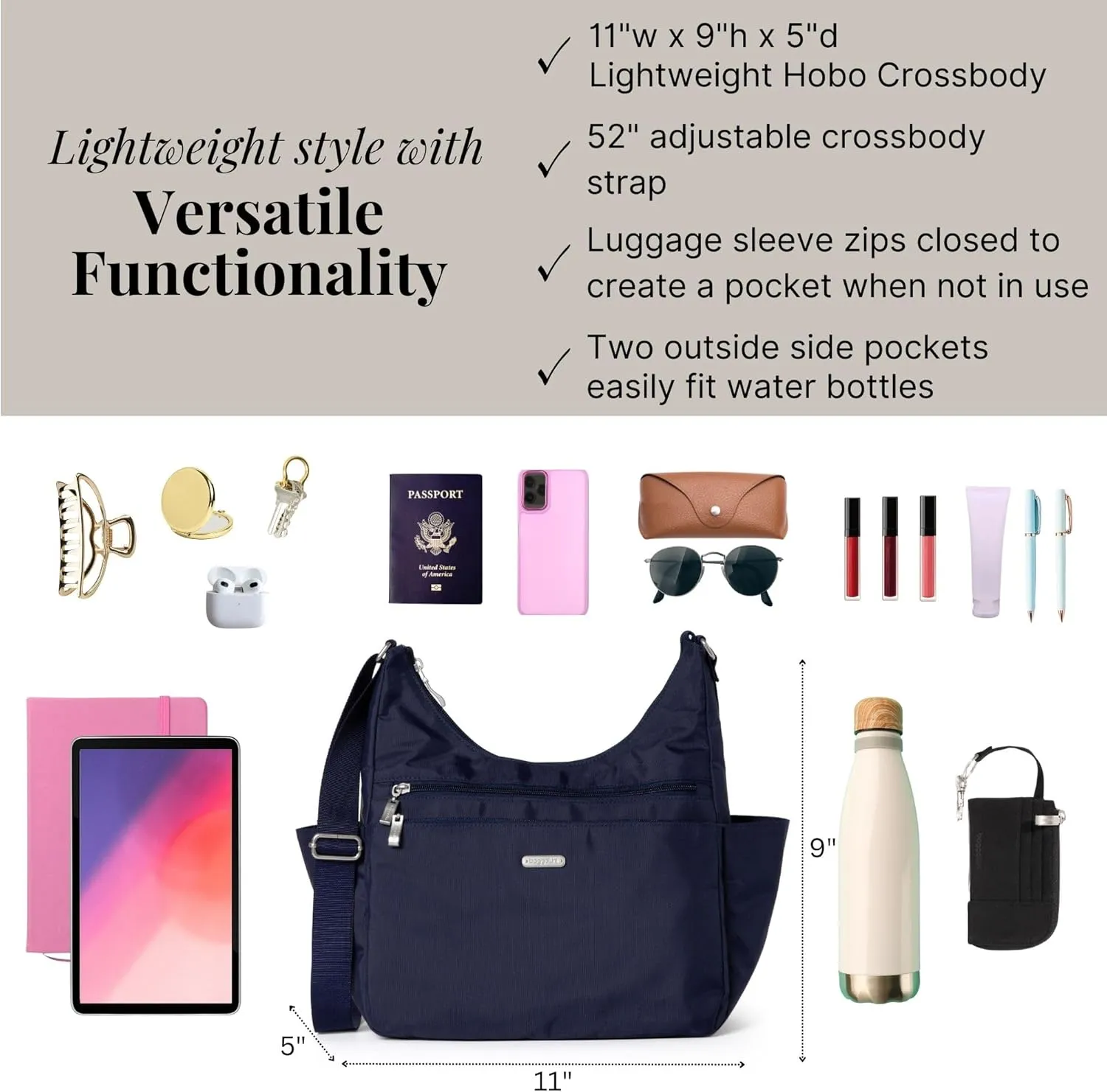 Baggallini Essential Hobo Crossbody