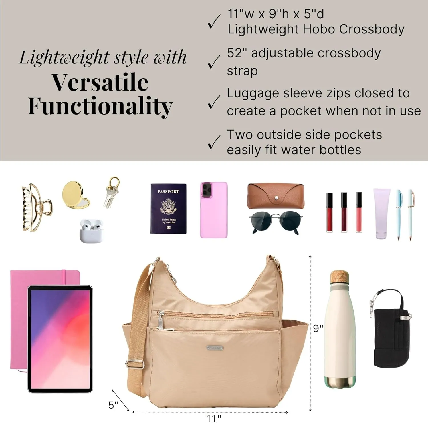 Baggallini Essential Hobo Crossbody