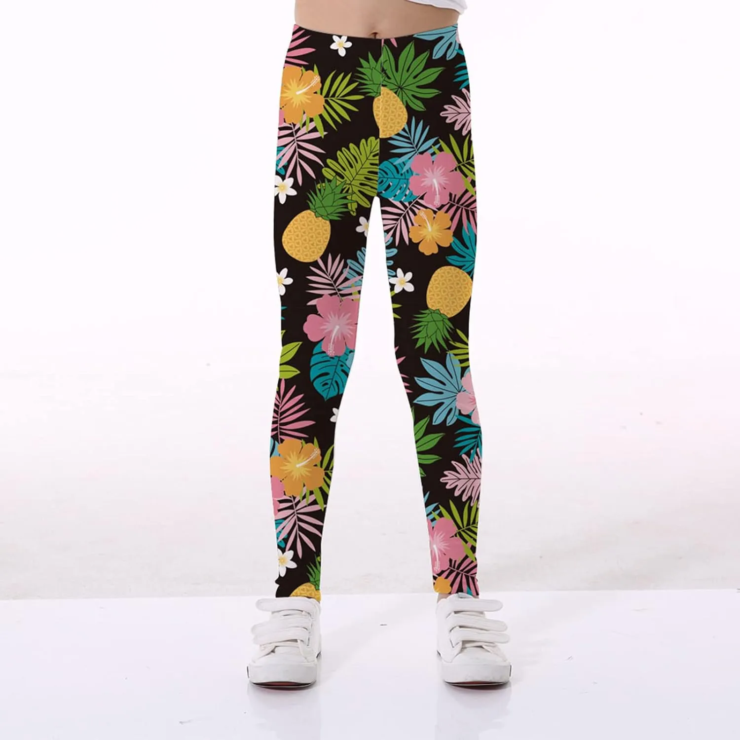 Big Kids Girls Ptints Slim Leggings Yoga Pants Tights Fitted Stretch Pants Teen Girls Sweatpants Joggers Pants