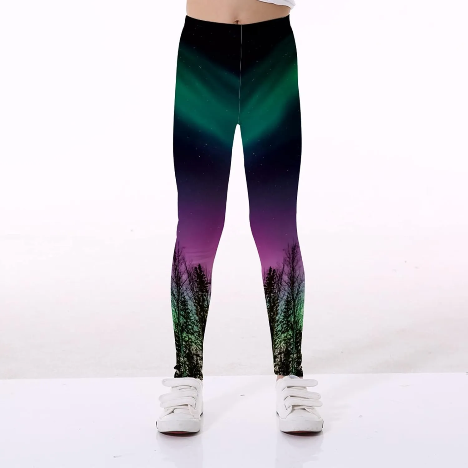 Big Kids Girls Ptints Slim Leggings Yoga Pants Tights Fitted Stretch Pants Teen Girls Sweatpants Joggers Pants