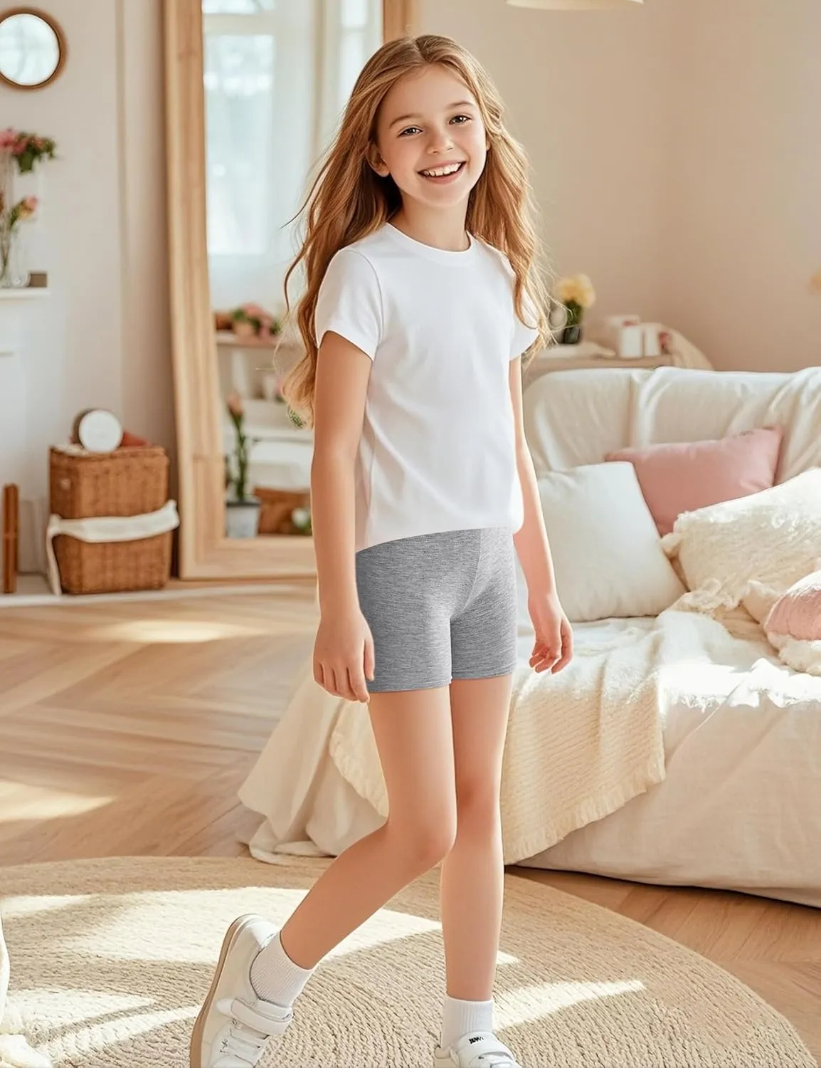 BOOPH Girls Dance Shorts Breathable Bike Shorts for Sports Play Underdress 2-10Y