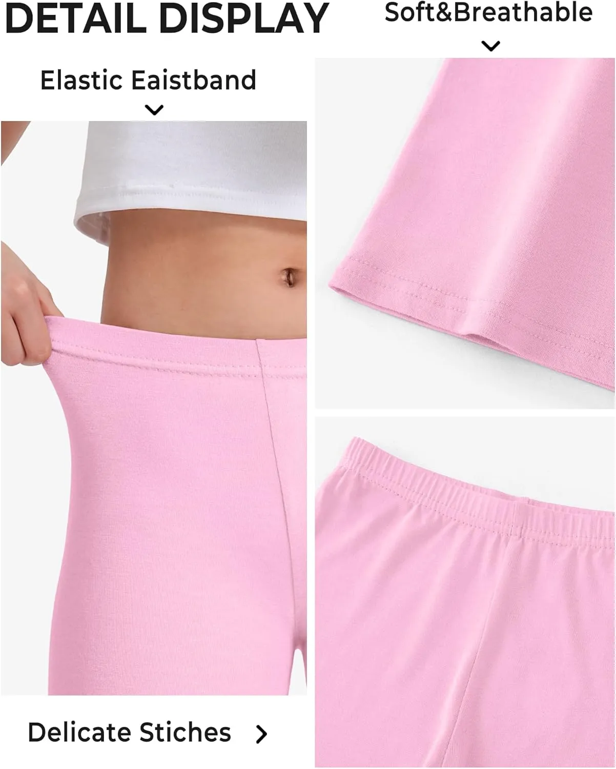 BOOPH Girls Dance Shorts Breathable Bike Shorts for Sports Play Underdress 2-10Y