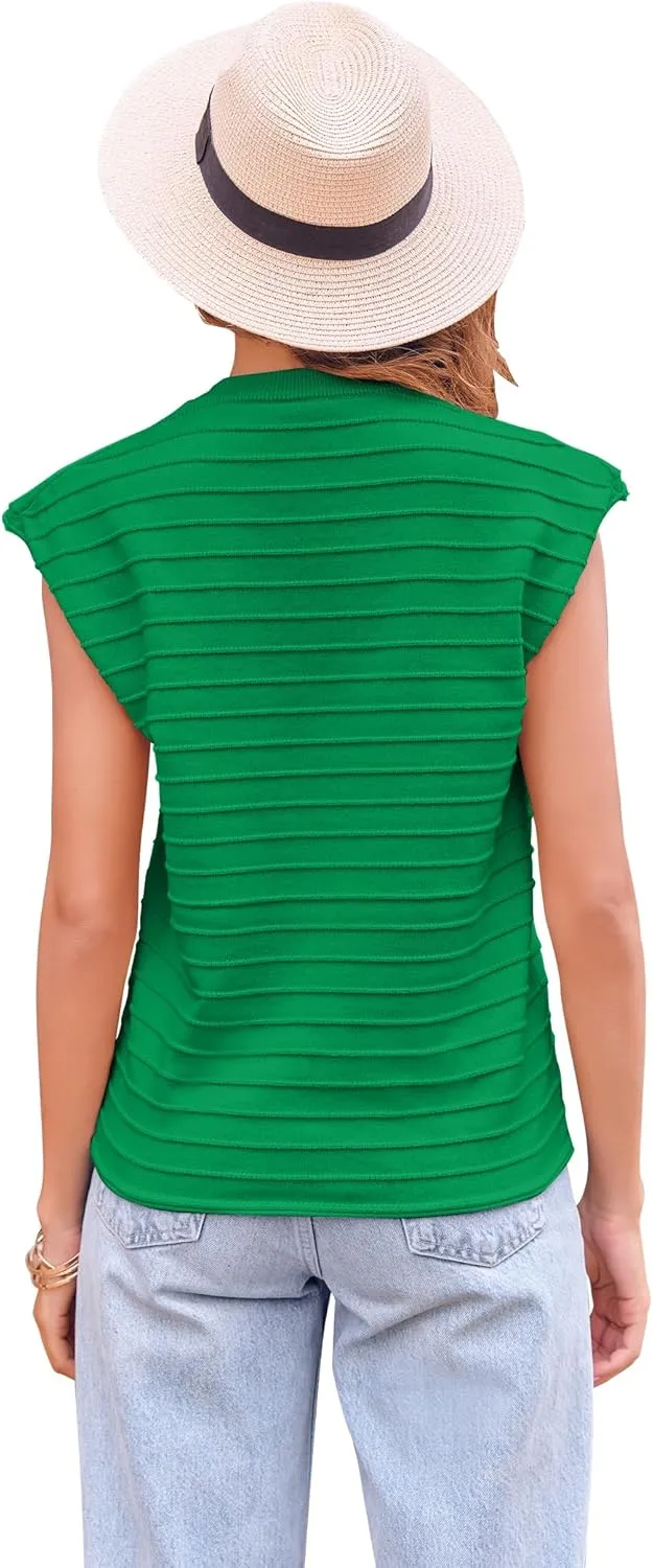 BZB Womens Cap Sleeve Sweater Tops Casual Sleeveless Shirt Knit Pullover Tanks 2024 Trendy Sweater Vest Crewneck Tunics