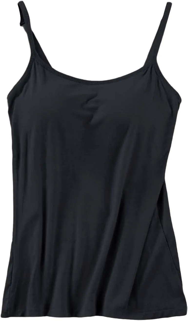 Camisole Tank Tops for Women Built in Bra Adjustable Spaghetti Strap Workout Yoga Shirts Basic Layer Padded Bra Tees