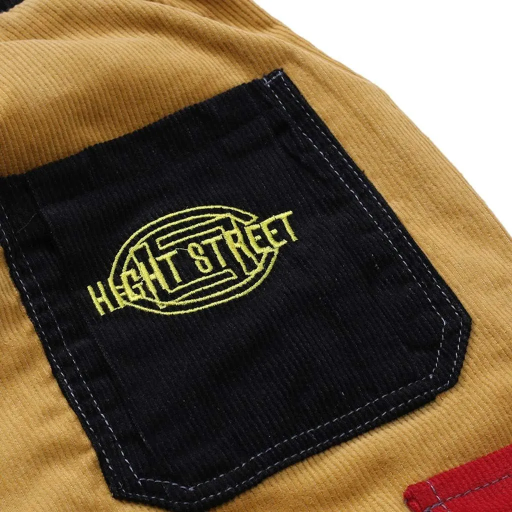Cargo Pants for Men Mens Cargo Pants Patchwork Multi-Pockets Outdoor Casual Jogger Pants Streetwear with Drawstring