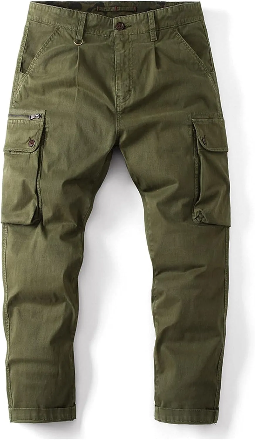 Cargo Pants for Men Men's Solid Mdi Waist Tapered Work Pants Hiking Cargo Pants Open Fornt Trousers with Multi Pocket