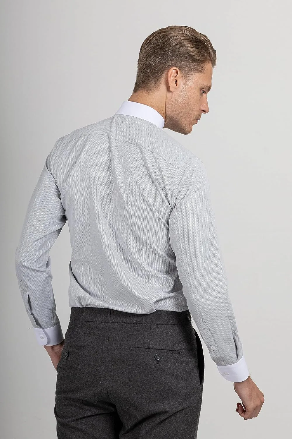 Club Collar Shirts for Men | Mens Long Sleeve Dress Casual Stylish & Formal Button Up Shirts in 1920s Style