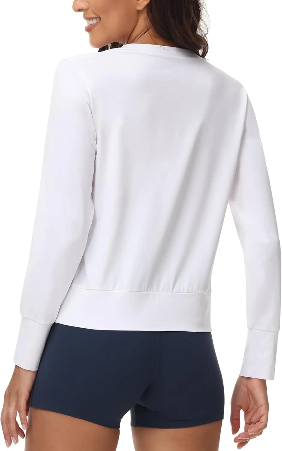 Disbest Women's Casual Basic Long Sleeve T-shirts Lightweight Sweatshirts Layering Pieces Workout Crop Tops