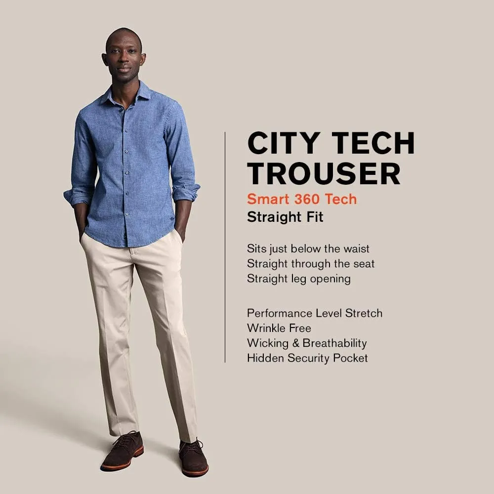 DOCKERS Mens City Trouser Straight Fit Smart 360 Tech Pants