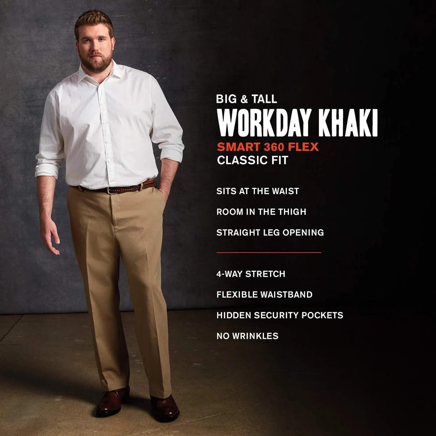 Dockers Men's Classic Fit Workday Khaki Smart 360 FLEX Pants (Standard and Big & Tall)
