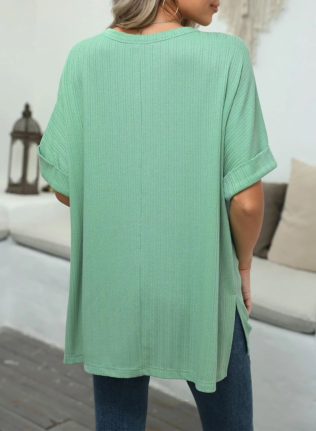 Dokotoo Summer Shirts 2024 Womens Solid T Shirts for Women Loose Oversized Shirts Basic Tee