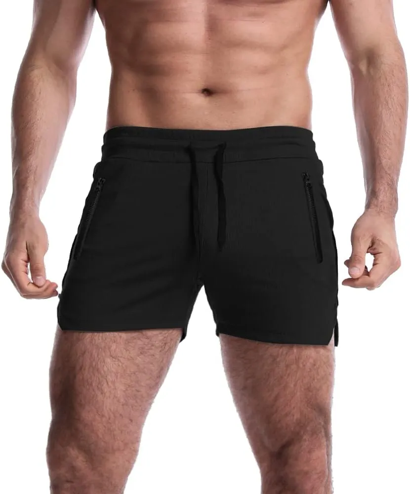 EVERWORTH Men's 3" Inseam Workout Shorts Quick Dry Gym Short Shorts Lightweight Shorts for Men with Liner and Zipper Pockets