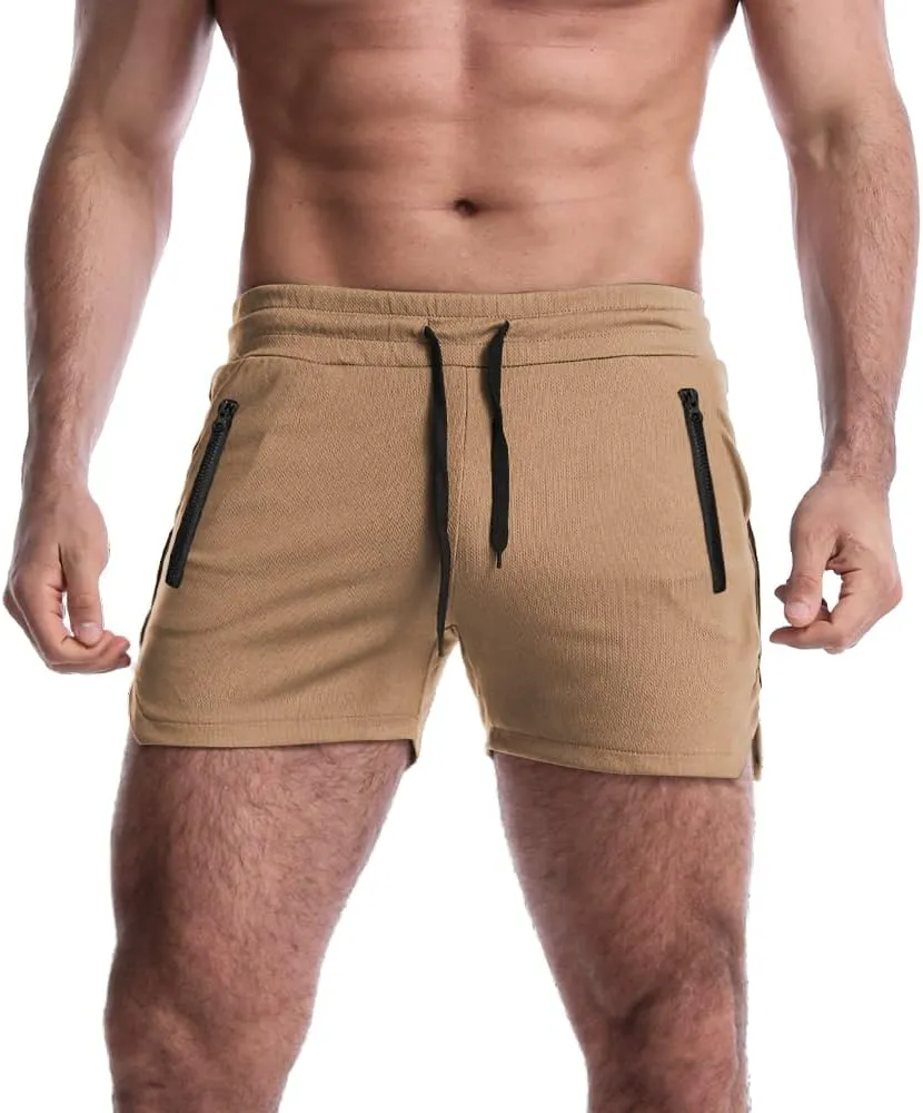 EVERWORTH Men's 3" Inseam Workout Shorts Quick Dry Gym Short Shorts Lightweight Shorts for Men with Liner and Zipper Pockets