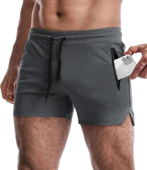 EVERWORTH Men's 3" Inseam Workout Shorts Quick Dry Gym Short Shorts Lightweight Shorts for Men with Liner and Zipper Pockets