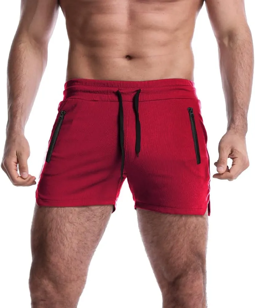 EVERWORTH Men's 3" Inseam Workout Shorts Quick Dry Gym Short Shorts Lightweight Shorts for Men with Liner and Zipper Pockets