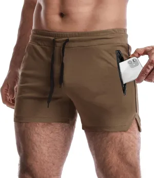 EVERWORTH Men's 3" Inseam Workout Shorts Quick Dry Gym Short Shorts Lightweight Shorts for Men with Liner and Zipper Pockets