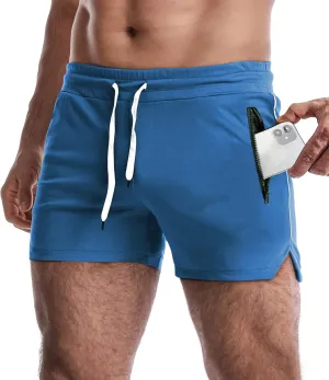 EVERWORTH Men's 3" Inseam Workout Shorts Quick Dry Gym Short Shorts Lightweight Shorts for Men with Liner and Zipper Pockets
