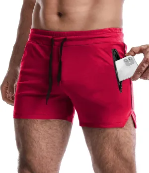 EVERWORTH Men's 3" Inseam Workout Shorts Quick Dry Gym Short Shorts Lightweight Shorts for Men with Liner and Zipper Pockets