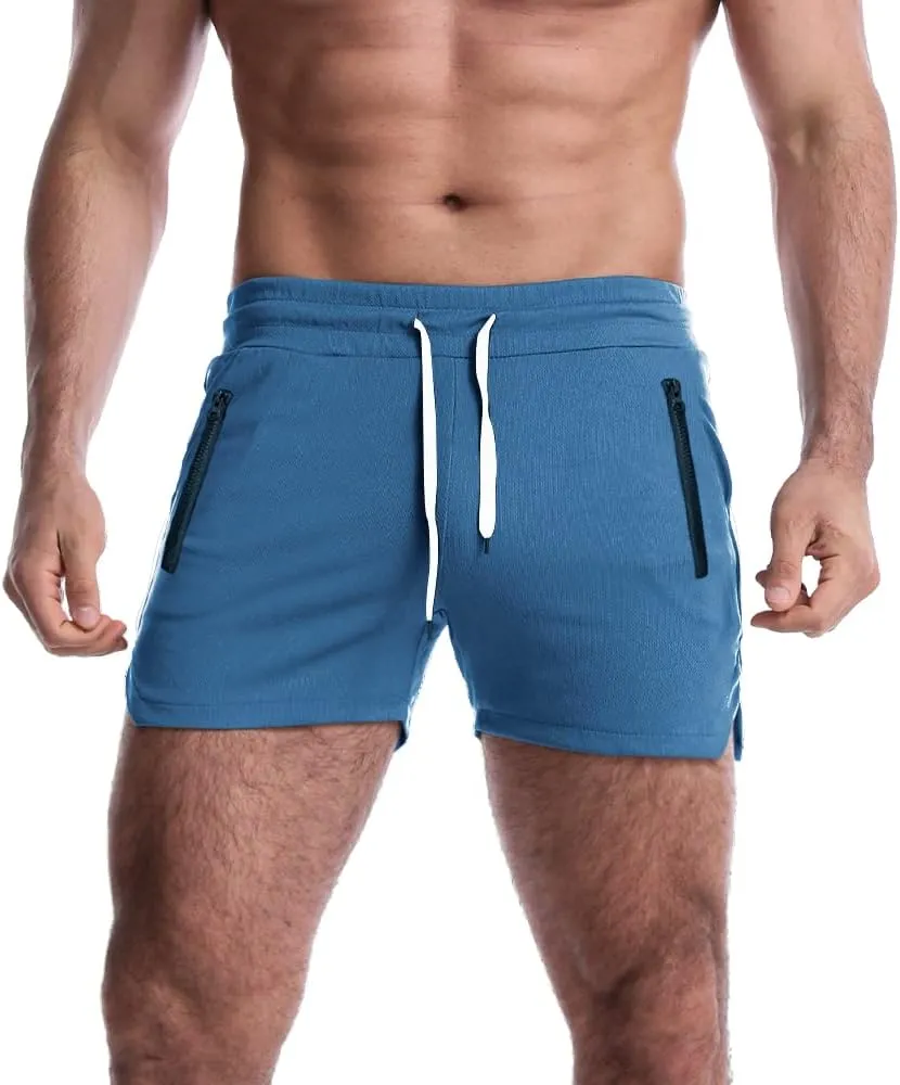 EVERWORTH Men's 3" Inseam Workout Shorts Quick Dry Gym Short Shorts Lightweight Shorts for Men with Liner and Zipper Pockets