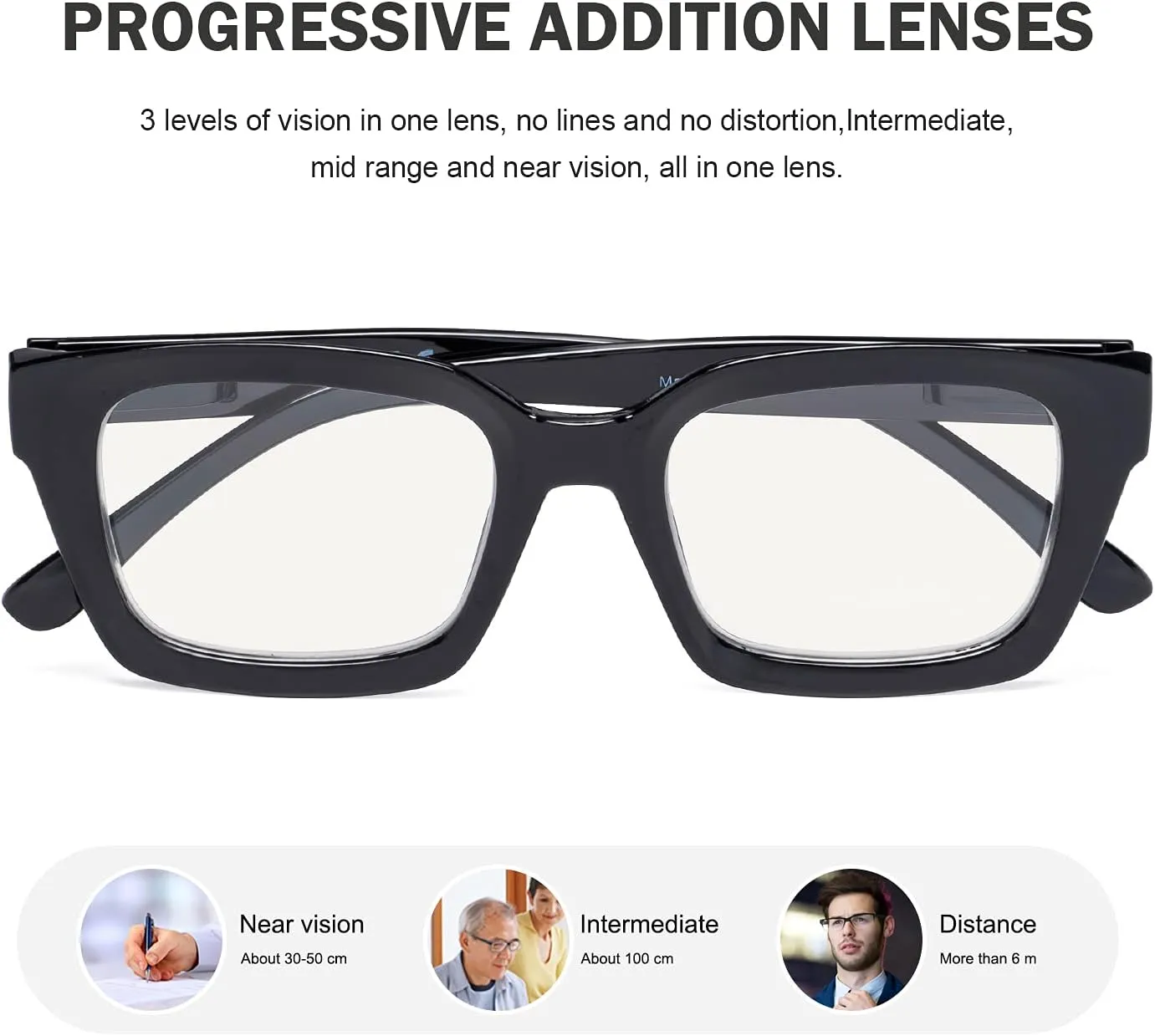 Eyekepper 4-Pack Progressive Multifocus Reading Glasses Blue Light Blocking Women No Line Multifocal Readers  3.00