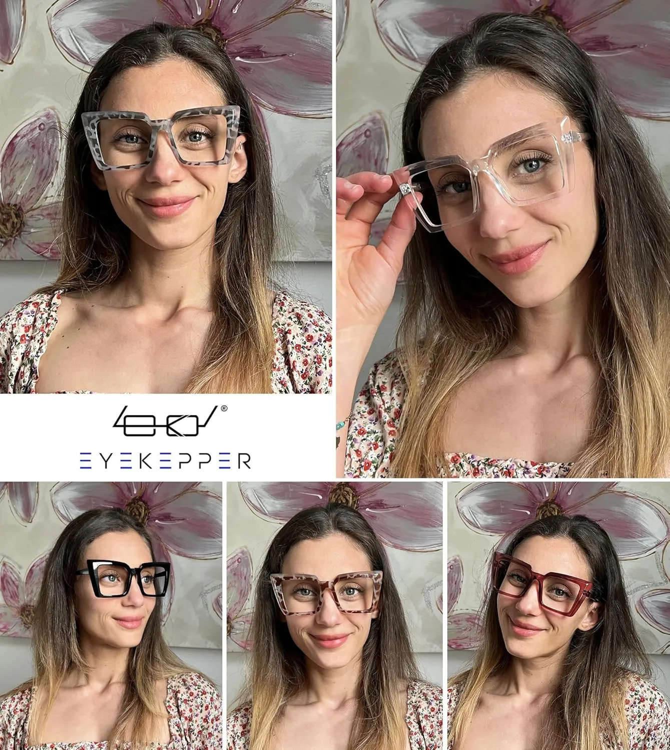 Eyekepper 5-Pack Progressive Multifocus Reading Glasses Blue Light Blocking Women No Line Multifocal Readers