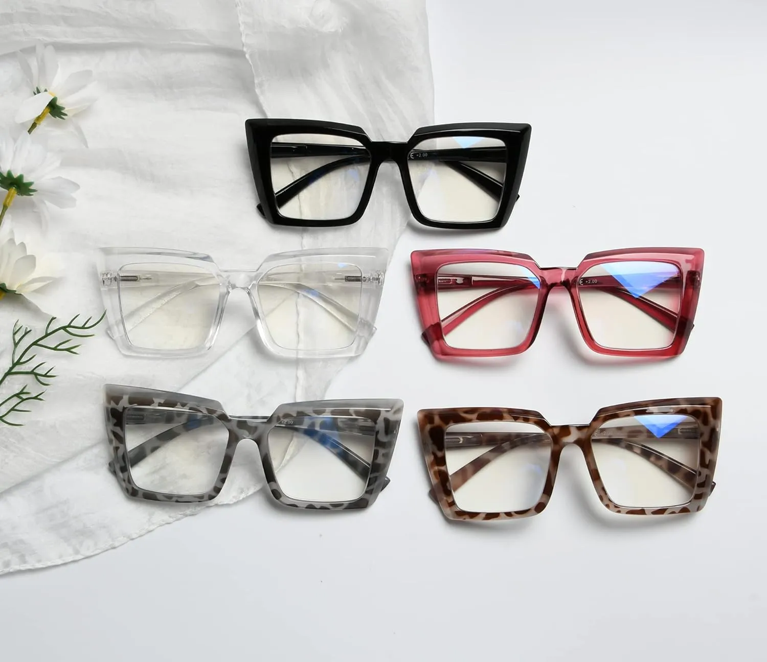 Eyekepper 5-Pack Progressive Multifocus Reading Glasses Blue Light Blocking Women No Line Multifocal Readers