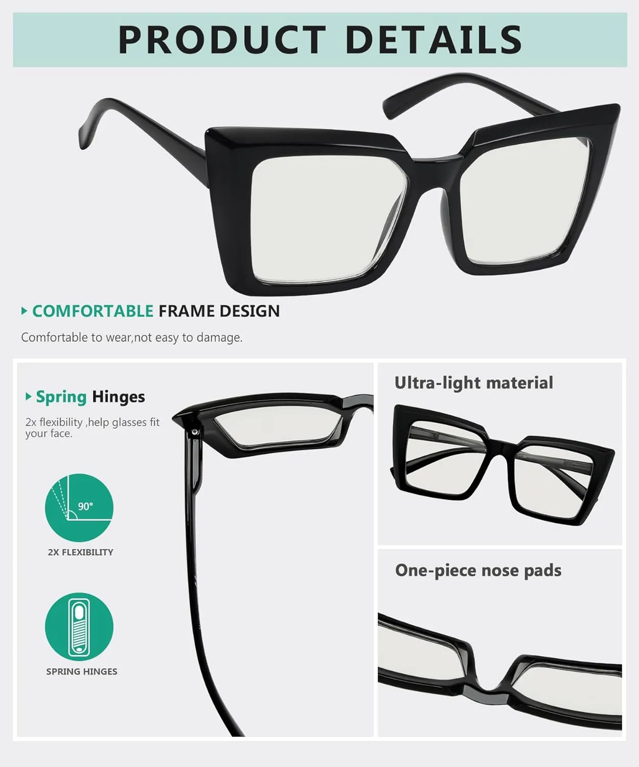Eyekepper 5-Pack Progressive Multifocus Reading Glasses Blue Light Blocking Women No Line Multifocal Readers