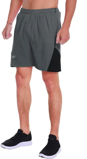 EZRUN Men's 7 Inch Quick Dry Running Shorts Workout Sport Fitness Short with Liner Zip Pocket
