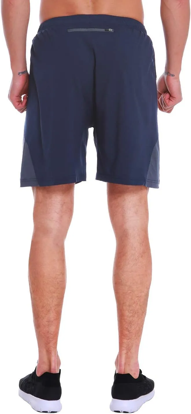 EZRUN Men's 7 Inch Quick Dry Running Shorts Workout Sport Fitness Short with Liner Zip Pocket