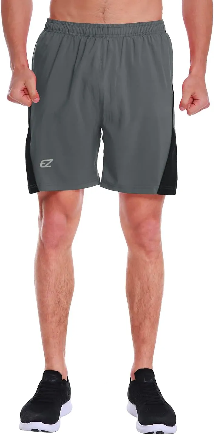 EZRUN Men's 7 Inch Quick Dry Running Shorts Workout Sport Fitness Short with Liner Zip Pocket