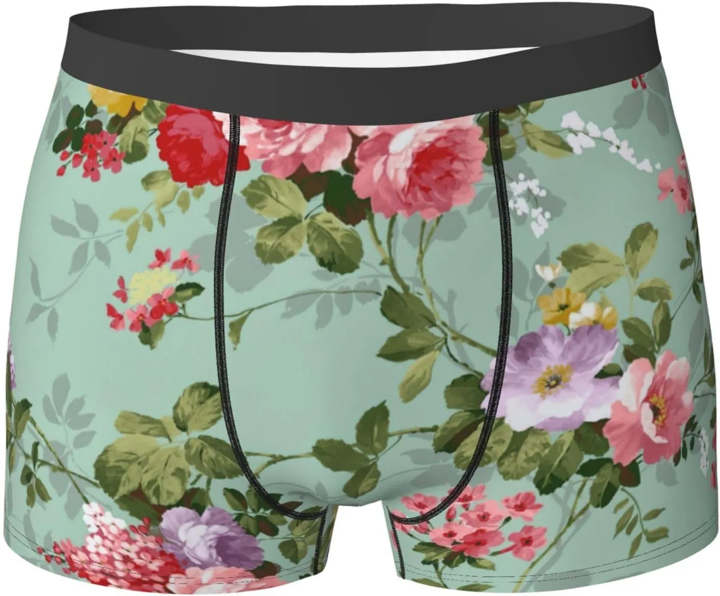 Flower (2) Print Men'S Boxer Briefs Underwear Trunks Soft Stretch Sport Breathable