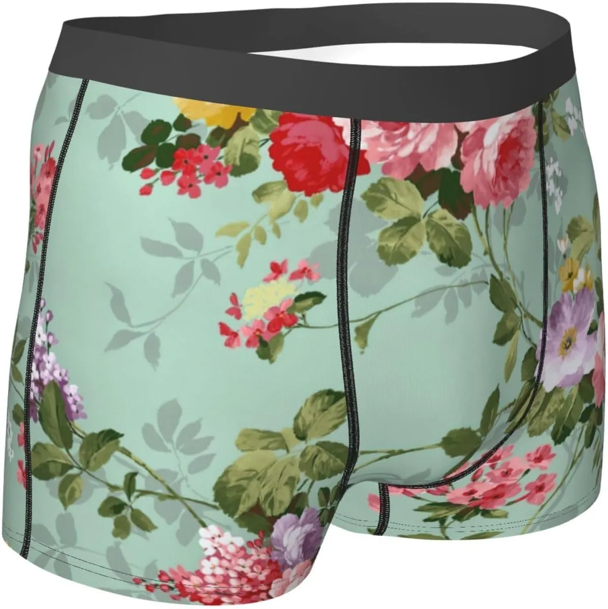 Flower (2) Print Men'S Boxer Briefs Underwear Trunks Soft Stretch Sport Breathable