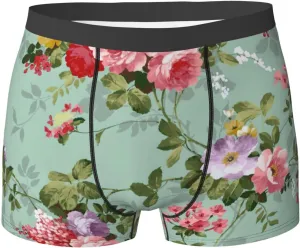 Flower (2) Print Men'S Boxer Briefs Underwear Trunks Soft Stretch Sport Breathable