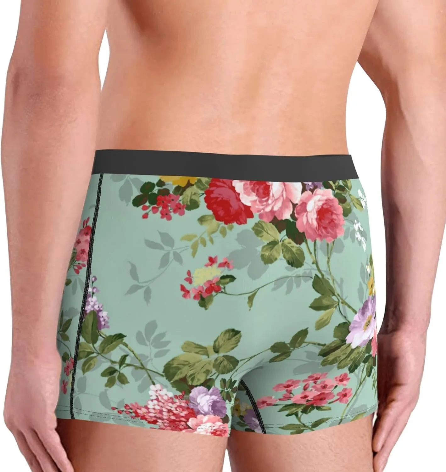Flower (2) Print Men'S Boxer Briefs Underwear Trunks Soft Stretch Sport Breathable