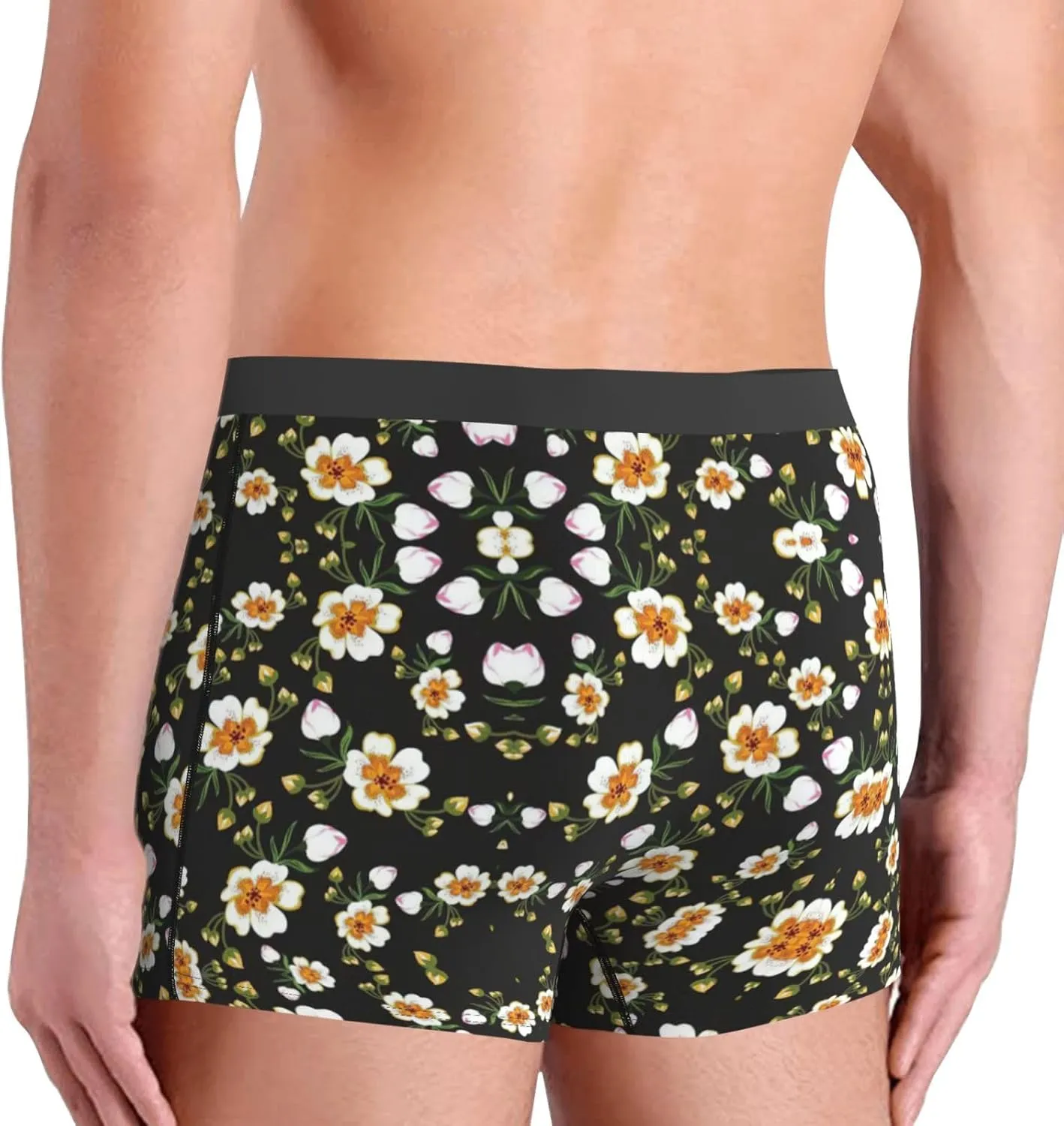 Flower Leaf (2) Print Men'S Boxer Briefs Underwear Trunks Soft Stretch Sport Breathable